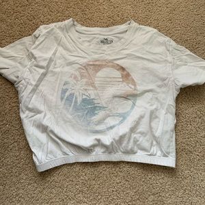 White Cropped Hollister Shirt